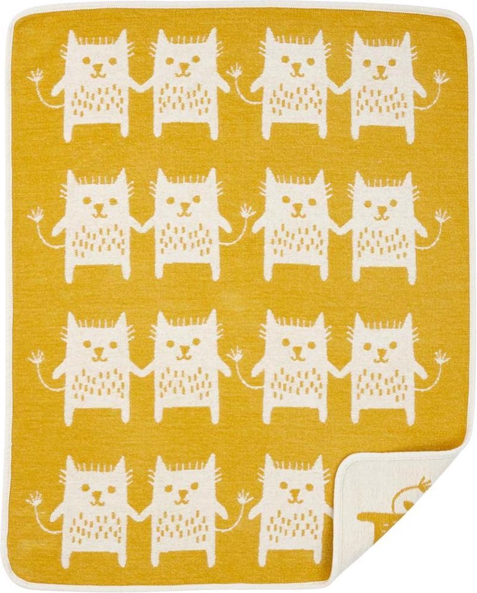 Klippan wiegdeken chenille katoen little me - geel- 70x90cm