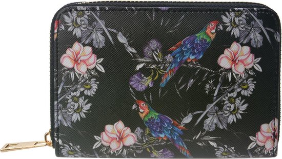 Vernauwd geest Een trouwe Mooie portemonnee met een leuke print van papegaaien en een bijzondere  print van... | bol.com