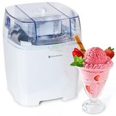 KitchenBrothers IJsmachine - Ice Cream Maker voor Roomijs, Sorbetijs, Yoghurtijs - 1,5L - Wit