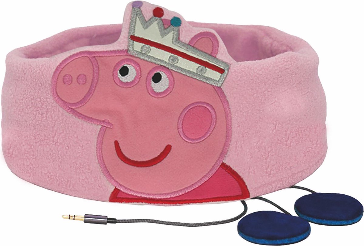 Peppa Pig prinses - kinder koptelefoon hoofdband - volumebegrenzing - zacht fleece - wasbaar (3-8j)