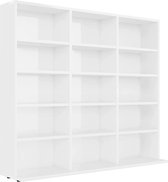 boekenkast - hoogglans wit - cd - boeken- kast - dvd - games - schappen - meubel - woonkamer - industrieel - modern - slaapkamer - L&B Luxurys