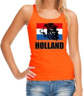 Oranje fan tanktop voor dames - met leeuw en vlag - Holland / Nederland supporter - EK/ WK kleding / outfit L