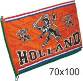 Kleine vlag oranje Holland met leeuw | WK Voetbal Qatar 2022 | Nederlands elftal vlag | Nederland supporter | Holland souvenir | 70 x 100 cm