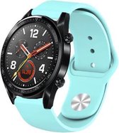 Siliconen Smartwatch bandje - Geschikt voor  Huawei Watch GT sport band - aqua - 46mm - Horlogeband / Polsband / Armband