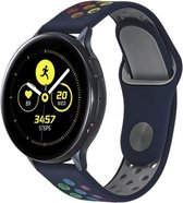 Siliconen Smartwatch bandje - Geschikt voor  Samsung Galaxy Watch sport band 42mm - donkerblauw kleurrijk - Horlogeband / Polsband / Armband
