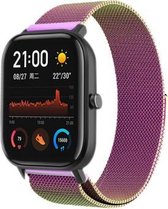 Milanees Smartwatch bandje - Geschikt voor  Xiaomi Amazfit GTS Milanese band - regenboog - Horlogeband / Polsband / Armband