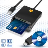 Identiteitskaartlezer - Incl. Gratis USB C Converter + CD Driver - eID Kaartlezer Identiteitskaart