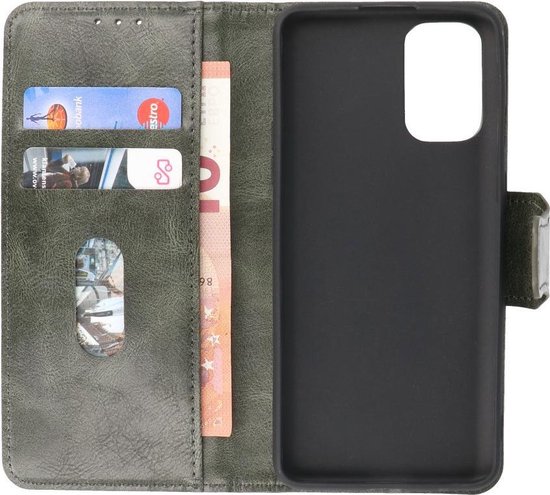 BestCases - OnePlus 9R Case - OnePlus 9R Bookcase Phone Case - OnePlus 9R Card Holder Wallet Case - Simili cuir - Vert foncé