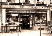 Tuinposter - Stad - Parijs in taupe / bruin / zwart  - 120 x 180 cm