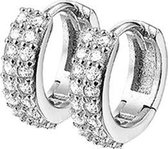 Nana dames Klapoorringen zirkonia met parel 13mm 4mm zilver 925