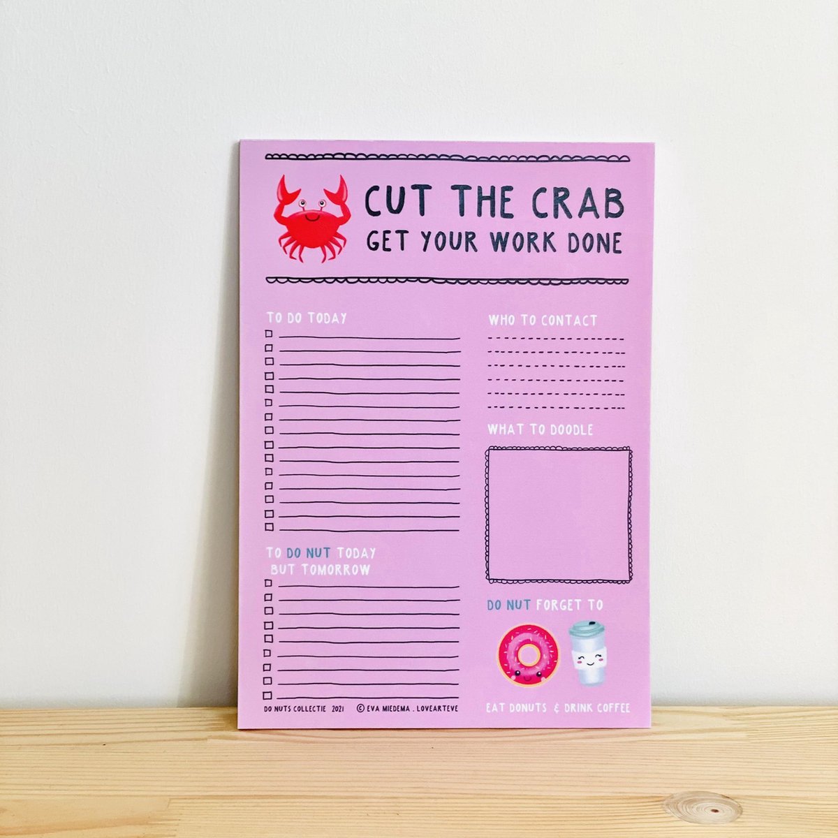 Notitieboek 'Cut The Crab' A5 Do Nuts Collectie | Notebook | Planner | Overzicht en Structuur | To Do List | Dagplanning | Stationery | Kantoorartikelen