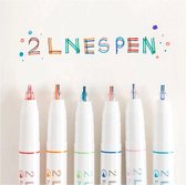 6 stuks 2-lines - dubbele lijnen fine liner