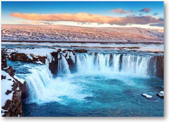 Godafoss waterval - IJsland - 70x50 Canvas Liggend - Natuur - Landschap