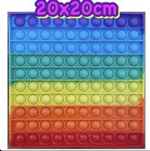 Fidget Toys- Popit - pop it - Square - Vierkant - rainbow 20cm