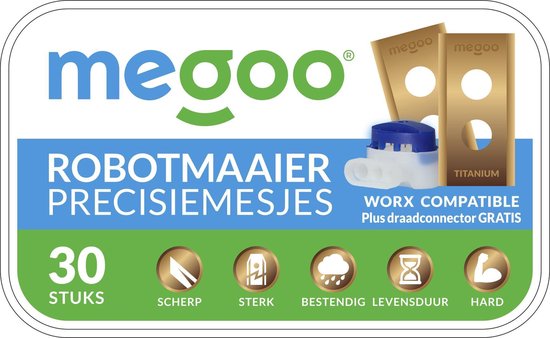 Mesjes voor WORX landroid robotmaaier - 30st - TITANIUM - plastic box + CONNECTOR van WORX — afbeelding 5