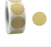 Sluitsticker - Sluitzegel – Kraft Naturel / Rond / Cirkel | Trouwkaart - Geboortekaart - Envelop | Harten | Envelop stickers | Cadeau - Gift - Cadeauzakje - Traktatie | Chique inpa
