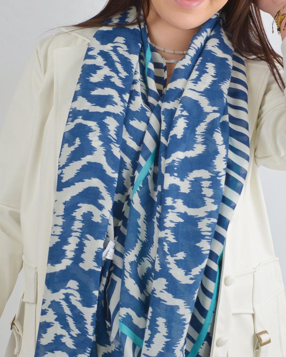sjaal marian blauw 90 x 180 cm