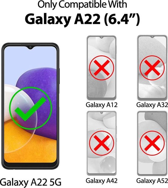 pour Samsung Galaxy A22 5G 6.6 Verre Trempé Protecteur d'écran*2 + Caméra  Arrière Protecteur*2 [Anti-rayure] Protection écran