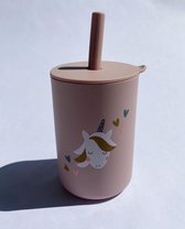 Baby Peuter Kinder Beker met Rietje Unicorn Onbreekbaar.