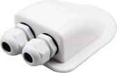 Solar - Waterdicht Solar Box - Dubbele Kabelinvoer +  2 Wartels - Voor Caravan / Boot  -Wit