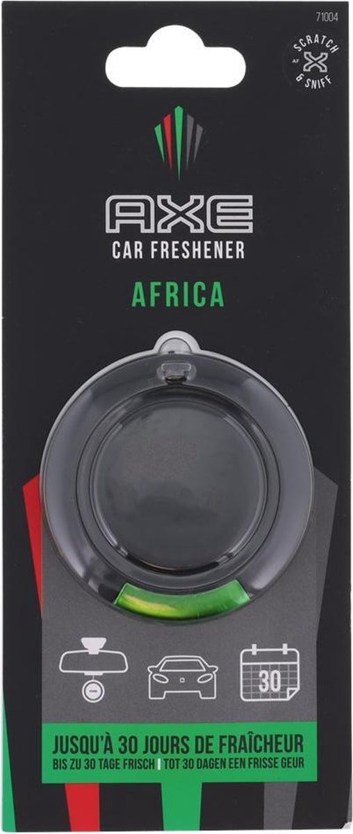 Axe auto luchtverfrisser - luchtverfrisser - axe - geur africa - Auto luchtverfrisser - 5 verschillende geuren - Zwart - | Zorgt voor een frisse geur in iedere auto | Auto verfrisser - Trendy design - Auto Luchtje - Geurverfrisser -