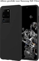 Samsung S21 Ultra Hoesje - Samsung Galaxy S21 Ultra hoesje zwart siliconen case cover