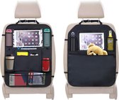 WoW Shop URAQT Autostoelbeschermer, 2 stuks achterbank-organizer voor kinderen, doorzichtige iPad tablethouder, autostoelbeschermer, waterdicht, kick-matten, bescherming in univers