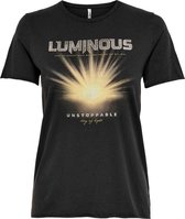 Only T-shirt Onllucy Life Reg S/s Top Box Jrs 15231632 Black/luminous Dames Maat - XS