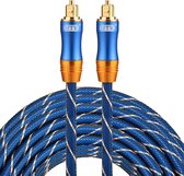By Qubix ETK Digital Toslink Optical kabel 15 meter - audio male to male - Optische kabel BLUE series - Blauw audiokabel soundbar