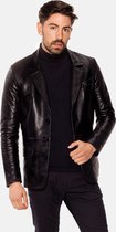 HYPE Leren Blazer - Heren Colbert Jas - Luxe Leren jas in Zwart - Onderhoudsvrij - Waterdicht - Winddicht - 100% Premium Leer - Maat 3XL - 56 EU