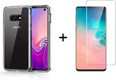 Samsung galaxy s10e hoesje transparant case siliconen hoes cover - 1x samsung galaxy s10e screenprotector