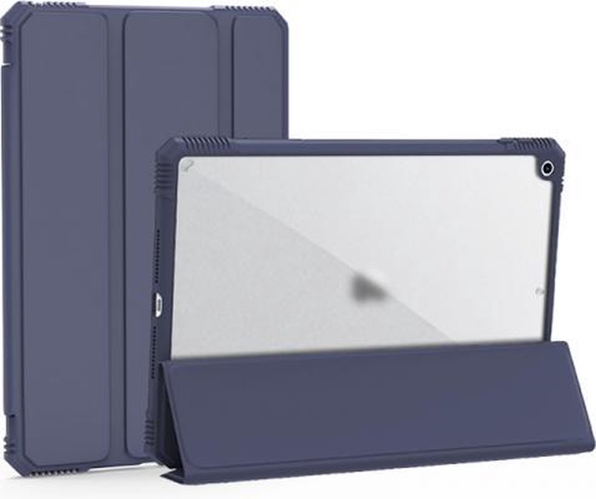 iPad 9.7 2017/2018 Hoes - Schokbestendige Tri-Fold Case met TPU frame - Alpha Smart Folio Case - Navy Blauw