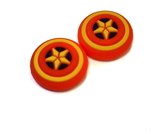 Thumb Grips | Thumb Sticks | Gaming Thumbsticks | Geschikt voor Nintendo Switch & Lite | 1 Set = 2 Thumbgrips | Schildjes | Rood met Geel
