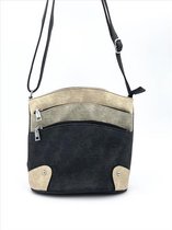 THL Design – Schoudertassen Vrouw - Dames Schoudertas - Crossbodytas - Handig en Compact - Veel Vakken - Multicolour Zwart