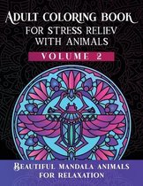 Adult coloring book for stress reliev with animals