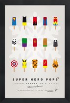 JUNIQE - Poster in houten lijst My Superhero Ice Pop - Universe -60x90