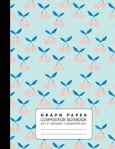 Graph Paper Composition Notebook: Quad Ruled 5 Squares Per Inch for Math & Science - Cherries Blue & Teal