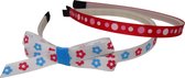 Jessidress® Diademen Haar Diadeem met Haarstrikje Haarband Haar accessoires Set - Wit/Rood