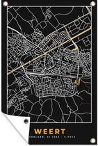 Muurdecoratie Stadskaart - Weert - Goud - Zwart - 120x180 cm - Tuinposter - Plattegrond - Tuindoek - Buitenposter
