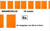 6x Bunting rectangle orange 10 mètres FIRE SAFE - EK Holland FIRE SAFE - Festival des sports de football des Nederland à l' intérieur du café FIRE SAFE