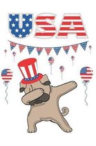USA: Dabbing Pug Dog Uncle Sam 4th of July Independence Day