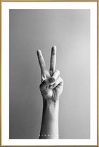 JUNIQE - Poster met kunststof lijst Signs  01 -40x60 /Grijs & Wit