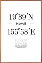 JUNIQE - Poster met kunststof lijst Hawaii -40x60 /Wit & Zwart
