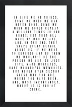 JUNIQE - Poster met houten lijst Life Is Beautiful -13x18 /Wit & Zwart