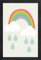 JUNIQE - Poster met houten lijst Happy Day -13x18 /Kleurrijk