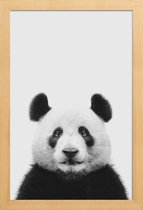 JUNIQE - Poster in houten lijst Panda II -20x30 /Wit & Zwart