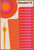 JUNIQE - Poster met kunststof lijst Vintage Düsseldorf 79 -30x45