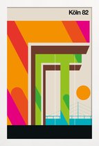JUNIQE - Poster met houten lijst Vintage Keulen 82 -13x18 /Groen &