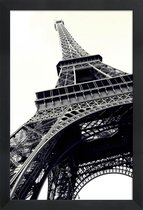 JUNIQE - Poster in houten lijst Tour Eiffel -40x60 /Grijs & Wit