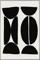 JUNIQE - Poster met kunststof lijst Coffee Bean -13x18 /Grijs & Ivoor